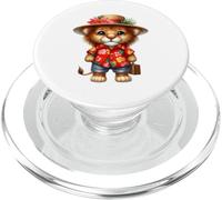 Cute Lion Cub Tropical Vacation Travel PopSockets PopGrip for MagSafe