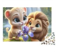 Cute Lion Cubs Jigsaw Puzzle Animals 1000 Pieces Eco-friendly Paper 100% Recycled for Couples Logic Skill Gift 52x38cm/1000pcs