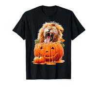 Cute Lion Dripping Pumpkin Candy Corn Halloween Animal T-Shirt