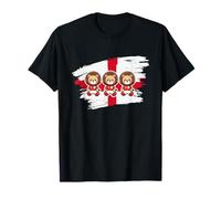 Cute Lion English Banner Fan England Flag T-Shirt