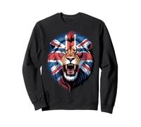 Cute Lion Face Squirrel Union Jack UK Flag British Sweatshirt