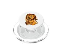Cute Lion Kawaii Anime Drinking Bubble Tea Girl Kids PopSockets PopGrip for MagSafe