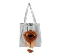 Cute Lion Shaped Pet Canvas Bag, Large Capacity Portable Pet Shoulder Carrying Bag with Zipper and Adjustable Ventilation Hole for Cat Small Dog Outdoor Travel (Type 2)