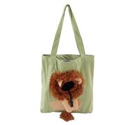 Cute Lion Shaped Pet Canvas Bag, Pet Shoulder Carrying Bag for Under 6lb Cat, Portable Multi Purpose Canvas Tote with Zipper and Observation Hole for Mall Hospital Travel (Type 4)