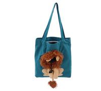 Cute Lion Shaped Pet Canvas Bag, Pet Shoulder Carrying Bag for Under 6lb Cat, Portable Multi Purpose Canvas Tote with Zipper and Observation Hole for Mall Hospital Travel (Style 3)
