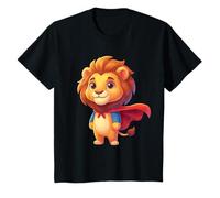 Cute Lion Superhero - Brave Cub Red Cape T-Shirt