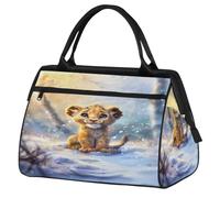 Cute Lion Travel Duffle Bag for Women Men Kids Boys Girls Weekend Overnight Bags 24 L Holdall Tote Cabin Bag for Sports Gym Yoga