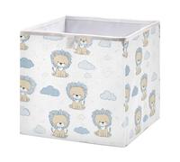 Cute Lions Cube Storage Boxes 28x28x28 cm Square Bins Collapsible Cube Box Organiser for Organising Clothes