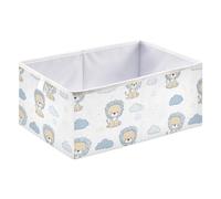 Cute Lions Cube Storage Boxes 40x27x17 cm Square Bins Collapsible Cube Box Organiser for Organising Clothes