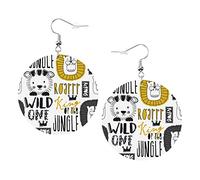 Cute Lions Earrings Witchcraft Crow Skulls Round Shape Leather Earring Lightweight Dangle Women Girls Jewelry Perfect For Everyday Wear