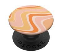 Cute Liquid Swirl Pattern in Pink and Orange Groovy Retro PopSockets Adhesive PopGrip