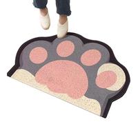 Cute Litter Mat 16 x 24 Inch Cartoon Cat Paw Pattern Litter Mat Anti Slip Front Door Easy Clean Soft Matt for Cat Crerative Cuttable Floor Mats for Entrance, Bathroom HOME.