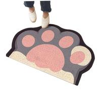 Cute Litter Mat 16 x 24 Inch Cartoon Cat Paw Pattern Litter Mat Anti Slip Front Door Easy Clean Soft Matt for Cat Crerative Cuttable Floor Mats for Entrance, Bathroom Cute