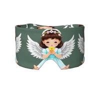 Cute Little Angel Adjustable Sleep Eye mask and Earmuffs, Unisex Side Sleeping Headband (26.8 * 4.3 inches), Indoor and Outdoor Travel Yoga Comfort Cover,