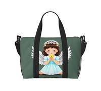 Cute Little Angel Hand Travel Bag. For Men And Women. Durable Material And Stylish Design, Suitable For Business And Leisure Travel., Black, One Size