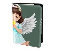 Cute little angel Passport Holder5.5 in - Genuine leather, unisex - Folding passport holder
