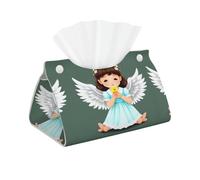 Cute little angel patterned tissue bag, genuine leather long tissue box, suitable for bathroom, bedroom and dining room.