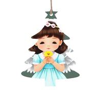 Cute Little Angel Patterned Wooden Ornaments, a Set of 6 Decorations, Suitable for Hanging on Christmas Trees and fireplaces.
