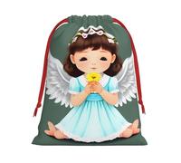 Cute little angel Print Holiday Drawstring Bag, Treat Pouch Wrap,Reusable Event Favor,Daily Storage Bag S