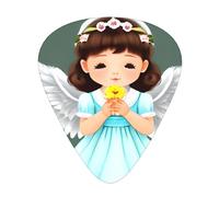 Cute little angel Printed guitar picks for acoustic, electric, and band players, 12 pieces in 3 different thicknesses