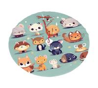 Cute little animals 36" Patterned brushed Christmas tree skirt | Suitable for 30-, 36-, or 48-inch trees | Perfect Christmas party decoration