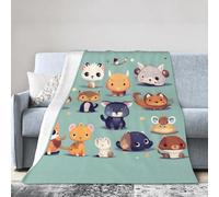 Cute Little Animals 40"x30" Fleece Blanket, Full Size, Super Soft, Suitable for Bed, Sofa, Camping, All Seasons