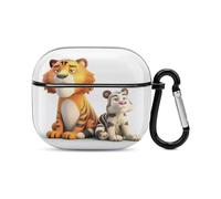 Cute Little Animals Bluetooth Earbuds Case Cover Full Body Shockproof Protection Hard Case Support Wireless Charging with Keychain Personalized Gift for AirPods 3