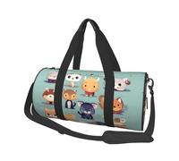 Cute little animals Canvas travel bag, large capacity, can be carried on the shoulder
