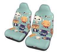 Cute Little Animals Dua Sarung JOK Mobil,*, Sarung JOK Mobil Depan, Cocok Untuk Sebagian Besar Mobil, SUV, Truk, Van, Dll.