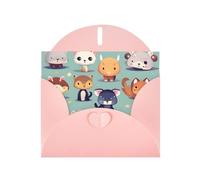 Cute Little Animals Greeting Card, Blank Card With Envelope, 4x6 Inches (Approx. 10x15 Cm), For Events, Weddings,& Birthdays.
