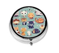 Cute Little Animals Mini Round Pill Box, can be Put into Wallet, Pocket, Light and Convenient, 3 Compartment Pill Box, Portable Pill Box,