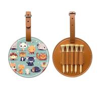 Cute little animals Printed Golf Tee Storage Bag - Portable Storage, Easily Organize Tees, Brown, One Size, Art Deco