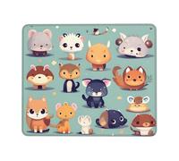 Cute Little Animals Square Mouse Pad With Stitched Edges And Non-Slip Rubber Base For Office Laptops, &10 X 12 Inch.