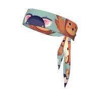 Cute Little Animals Tie Headband for Men, Athletic Sweatbands for Men Women,Tennis & Ninja Headbands.Black