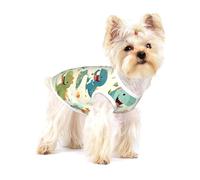 Cute little baby dinosaur Full Print Cotton Pet Vest S Dog Cat Clothes Soft Elastic Breathable Pullover Pet