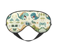 Cute Little Baby Dinosaur Soft Eye Mask Covers Blackout Sleeping Eye Mask with Elastic Strap/Headband for Men Women, Travel, Nap