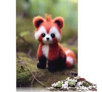 Cute Little Baby Red Panda Jigsaw Puzzles Puzzles for Adults Kids. 1000 Pieces Impossible Challenge Toy Educational Game Home Decoration for Educational Games Gifts 1000pcs (38x26cm)