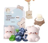 Cute Little Bear Lip Balm For Baby,Lip Gloss Kids,Lips Lip Balm For Girls,Fruity Lip Balm Kids,Deep Moisturizing Dry Crack Fade Lip Lines Fruity Nourishing,Stocking Fillers Kids (Blueberry)