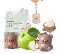 Cute Little Bear Lip Balm For Baby,Lip Gloss Kids,Lips Lip Balm For Girls,Fruity Lip Balm Kids,Deep Moisturizing Dry Crack Fade Lip Lines Fruity Nourishing,Stocking Fillers Kids (Apple)