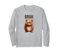 Cute Little Bear Serving Big Bruh Energy Fun Design Long Sleeve T-Shirt