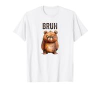 Cute Little Bear Serving Big Bruh Energy Fun Design T-Shirt