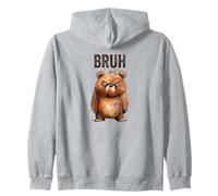 Cute Little Bear Serving Big Bruh Energy fun design Zip Hoodie