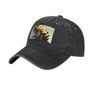Cute Little bee Cowboy Baseball Cap Comfortable Classic Black Design Suitable for Outdoor Travel and Sports