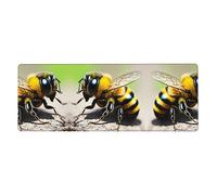 Cute Little bee Long and Large Rubber Mouse pad for Office Computers 12x31.5in