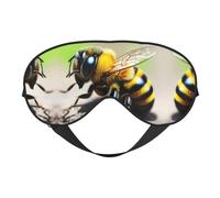 Cute Little bee Print Eye Mask â€“ Comfortable Sleep Aid, Elastic Nighttime Shade, Light-Proof Blindfolds for Plane, Travel