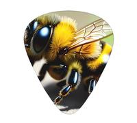 Cute little bee Printed guitar picks for acoustic, electric, and band players, 12 pieces in 3 different thicknesses