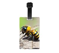 Cute Little bee Printed Luggage Tags with Detachable Wrist Straps can be Hung on suitcases and Travel Bags.