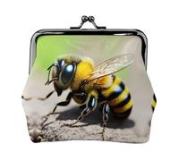 Cute Little bee Womenâ€™s Small Coin Purse,Rectangle Kiss Lock Coin Pouch, Pocket-Sized, Mini Coin Purse for Women