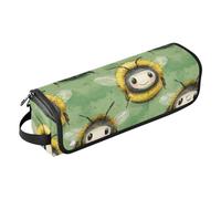 Cute Little Bees 2-in-1 Curling Iron Travel Case with Heat Resistant Pad Dustproof Travel Hair Straightener Bag for Straigheners, Curling Iron, Hair Dryer Travel Bag for Women