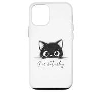 Cute little black kitten hiding who says I'm catchy Case for iPhone 12/12 Pro